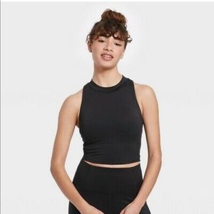 Light Support Laser Cut Longline Bra - All in Motion, Black, Large